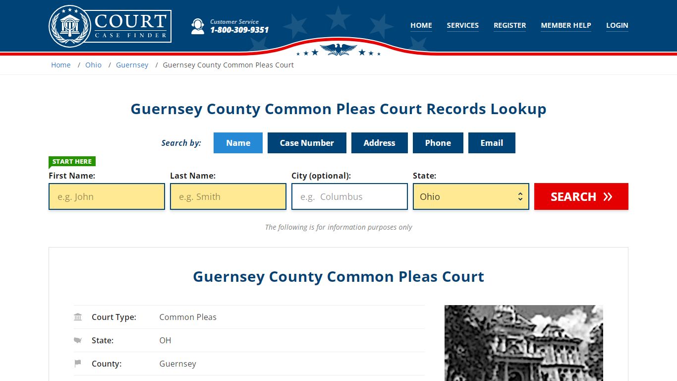 Guernsey County Common Pleas Court Records Lookup