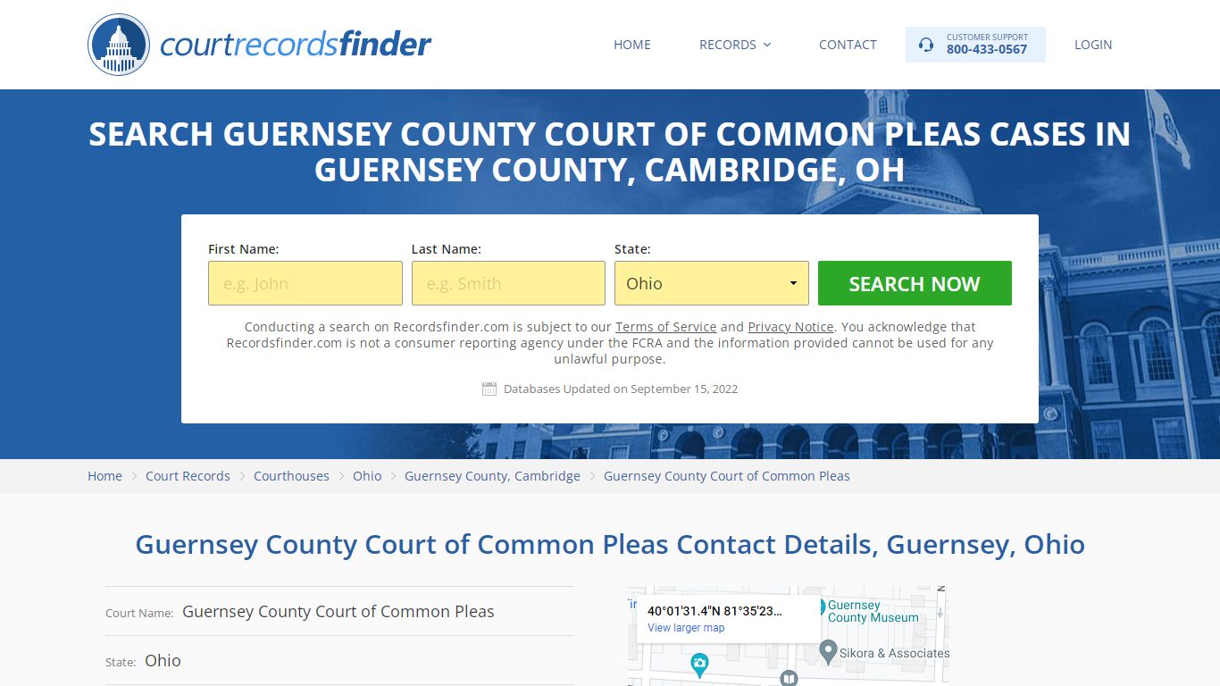 Guernsey County Court of Common Pleas Case Search - RecordsFinder